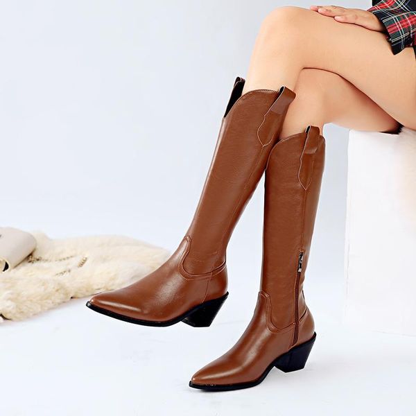boots ins women white brown high heels wedges long lady riding cowboy autumn designer pointed toe knee-high, Black
boots ins women white brown high heels wedges long lady riding cowboy autumn designer pointed toe knee-high, Black