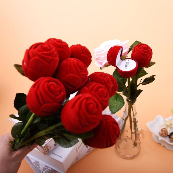 1pcs red velvet rose jewelry box with stem engagement wedding storage case fit for earrings stud ring pendant gift wrap
1pcs red velvet rose jewelry box with stem engagement wedding storage case fit for earrings stud ring pendant gift wrap
