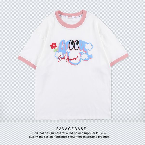 little fresh couple's summer new color contrast letters ins korean youth oversize t-shirt, White
little fresh couple's summer new color contrast letters ins korean youth oversize t-shirt, White