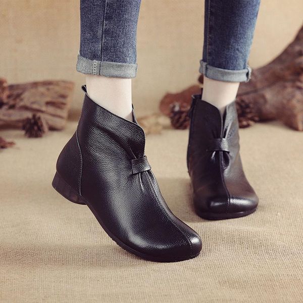 boots women's fashion winter ankle thick sole retro high heels leather short ladies botas mujer, Black
boots women's fashion winter ankle thick sole retro high heels leather short ladies botas mujer, Black