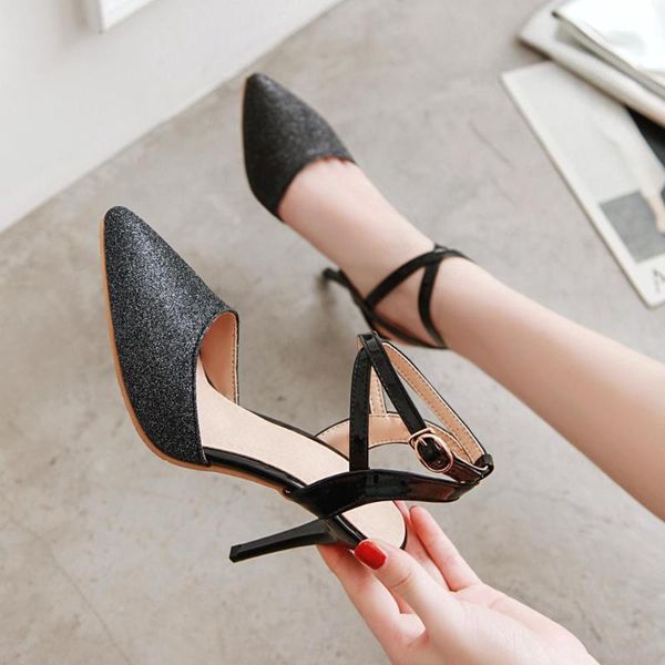 dress shoes 2021 women pumps buckle office lady thin heel solid pointed toe princess style slingback fashion nude shoe sandals, Black
dress shoes 2021 women pumps buckle office lady thin heel solid pointed toe princess style slingback fashion nude shoe sandals, Black