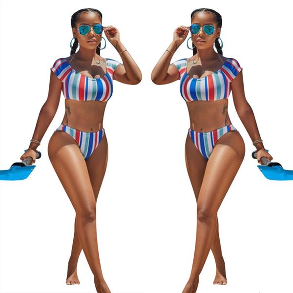 bikini ls6106 split stripe two piece swimsuit, White;black
bikini ls6106 split stripe two piece swimsuit, White;black