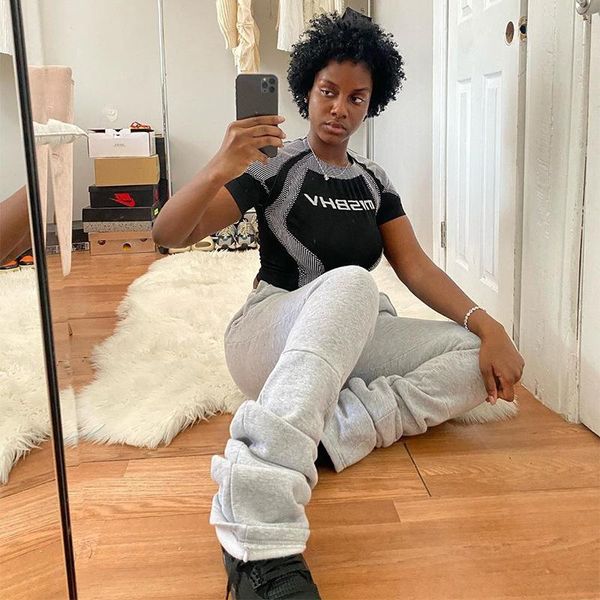 street style gray sweatpants for women drawstring casual extra long stacked pants winter thick warm trousers a20372p women's & capris, Black;white
street style gray sweatpants for women drawstring casual extra long stacked pants winter thick warm trousers a20372p women's & capris, Black;white