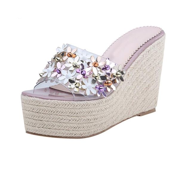 women summer slippers wedge shoes flip flops sandals wedges flower high heels fashion slipper transparent demonia, Black
women summer slippers wedge shoes flip flops sandals wedges flower high heels fashion slipper transparent demonia, Black