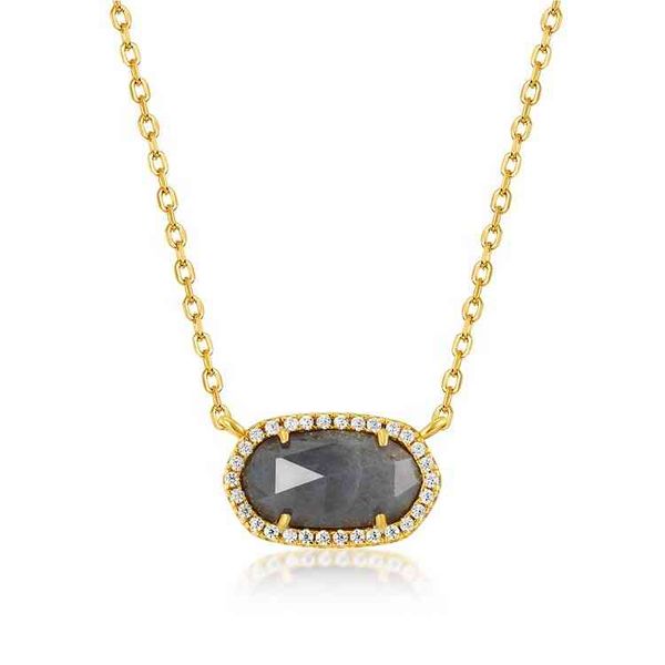 high end oval labradorite necklace customizable 925 sier fashion big gem stone necklace, Silver
high end oval labradorite necklace customizable 925 sier fashion big gem stone necklace, Silver