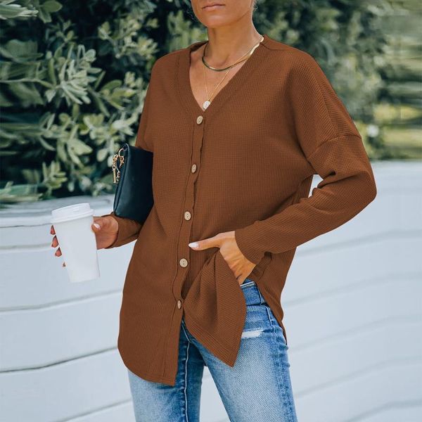 women's knits & tees autumn and winter 2021 knitted waffle long sleeve v-neck cardigan jacket sweater, White
women's knits & tees autumn and winter 2021 knitted waffle long sleeve v-neck cardigan jacket sweater, White