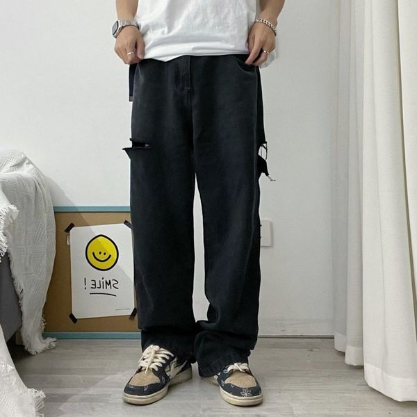 men's jeans black ripped fashion retro baggy wide-leg men streetwear loose hip-hop hole straight denim trousers mens -2xl zuun, Blue
men's jeans black ripped fashion retro baggy wide-leg men streetwear loose hip-hop hole straight denim trousers mens -2xl zuun, Blue