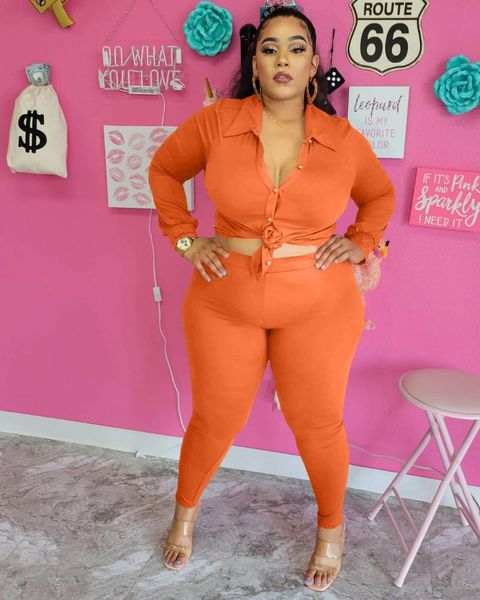 women's two piece pants arrivals women solid color casual sets fall turn-down collar single-breasted shirts skinny plus size suits, White
women's two piece pants arrivals women solid color casual sets fall turn-down collar single-breasted shirts skinny plus size suits, White