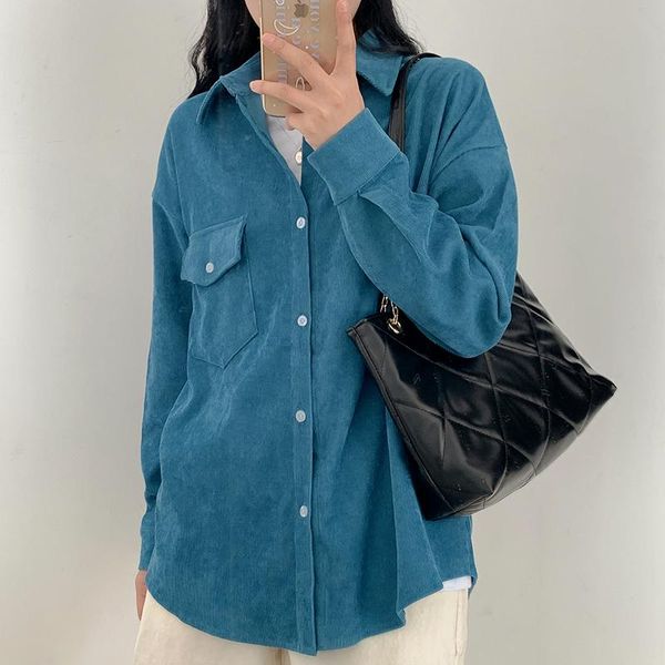 thicken corduroy loose blouse women casual long sleeve shirt vintage pockets basic harajuku streetwear female blue cardigan women's blo, White
thicken corduroy loose blouse women casual long sleeve shirt vintage pockets basic harajuku streetwear female blue cardigan women's blo, White
