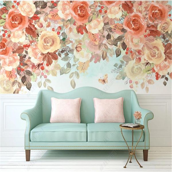 custom northern european wallpapers for living room mural rose garden feng shui background wall papers home decor bedroom
custom northern european wallpapers for living room mural rose garden feng shui background wall papers home decor bedroom