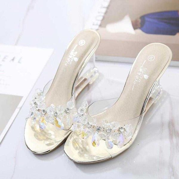 slippers female womens shoes 8cm high heel slides flower wedges crystal transparent wedding sandals size 34-43, Black
slippers female womens shoes 8cm high heel slides flower wedges crystal transparent wedding sandals size 34-43, Black
