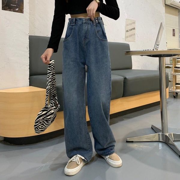 women's jeans cmaz 2021 vintage high waist straight pants for women streetwear loose female denim buttons zipper ladies trouser, Blue
women's jeans cmaz 2021 vintage high waist straight pants for women streetwear loose female denim buttons zipper ladies trouser, Blue