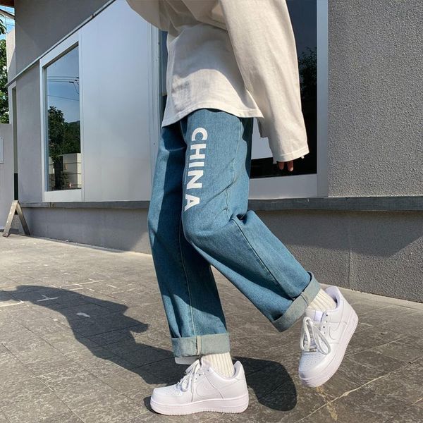 men's jeans 2021 spring printed fashion straight loose casual jean pants men vintage blue streetwear korean hip hop
men's jeans 2021 spring printed fashion straight loose casual jean pants men vintage blue streetwear korean hip hop