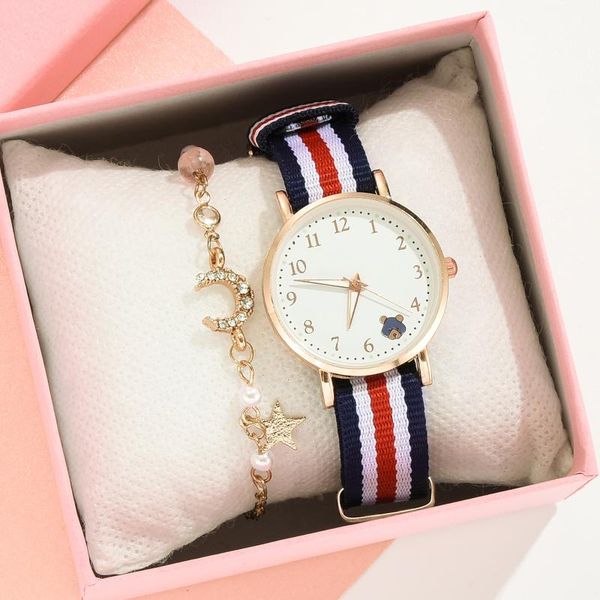 wristwatches watch for girl students canvas band bear pattern casual women watches simple sport hours luxury ladies wristwatch quartz clock, Slivery;brown
wristwatches watch for girl students canvas band bear pattern casual women watches simple sport hours luxury ladies wristwatch quartz clock, Slivery;brown