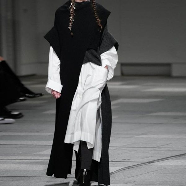 women's sweaters deat 2021 autumn winter fashion trend clothing long-sleeved solid color high collar loose irregular sweater wi32101, White;black
women's sweaters deat 2021 autumn winter fashion trend clothing long-sleeved solid color high collar loose irregular sweater wi32101, White;black