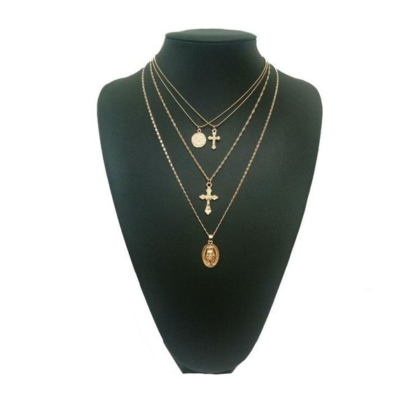 pendant necklaces multilayer charm chain gold plating alloy cross holy virgin necklace christ catholicism jewelry gift for men women, Silver
pendant necklaces multilayer charm chain gold plating alloy cross holy virgin necklace christ catholicism jewelry gift for men women, Silver