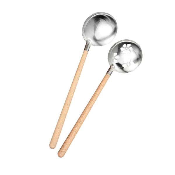 spoons 2pcs stainless steel soup spoon scoop colander cooking ladle cookware for home restaurant (wooden handle ladle+wooden col
spoons 2pcs stainless steel soup spoon scoop colander cooking ladle cookware for home restaurant (wooden handle ladle+wooden col