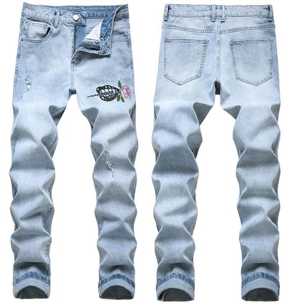 men's jeans men's korean trend casual pants 2021 slim stretch, Blue
men's jeans men's korean trend casual pants 2021 slim stretch, Blue
