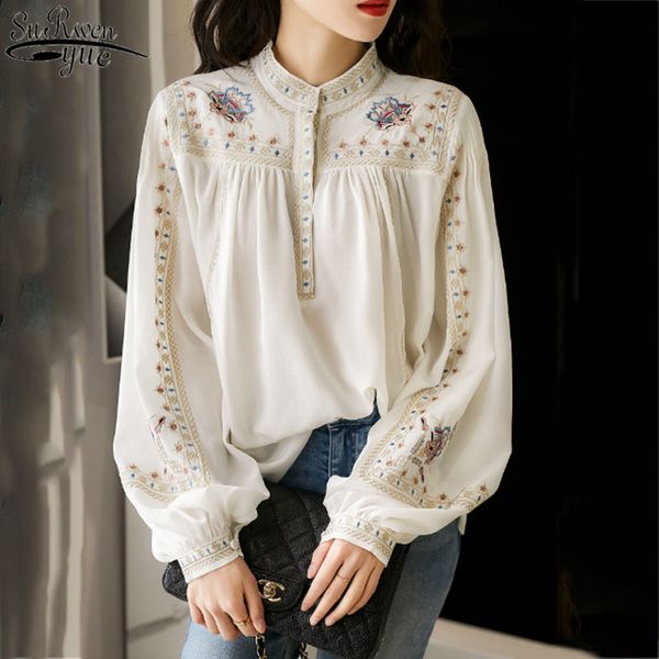 vintage elegant lady shirt korean chic luxury spring women gorgeous blouse stand collar floral embroidery chiffon blusas 13835 210417, White
vintage elegant lady shirt korean chic luxury spring women gorgeous blouse stand collar floral embroidery chiffon blusas 13835 210417, White