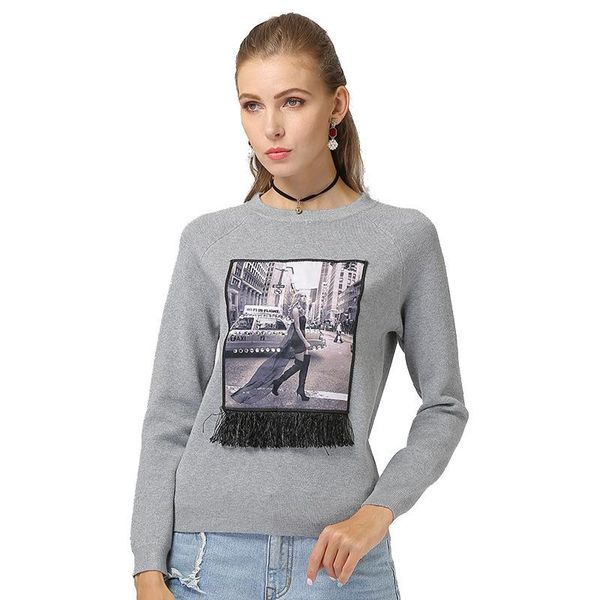 women's sweaters round neck sweater bottoming long sleeve season slim knitted women printing womans cardigan 2021 plus size, White;black
women's sweaters round neck sweater bottoming long sleeve season slim knitted women printing womans cardigan 2021 plus size, White;black