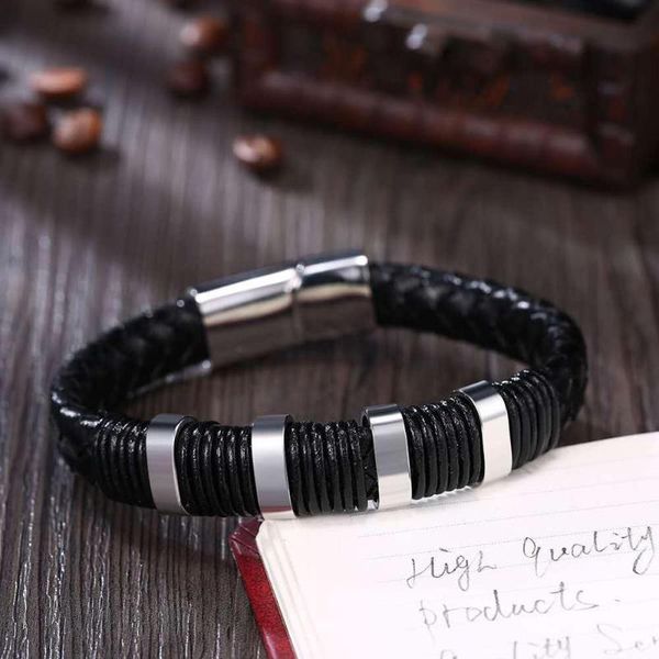 style choose genuine leather cool black gold creative design stainless steel magnetic buckle charm men bracelet bracelets, Golden;silver
style choose genuine leather cool black gold creative design stainless steel magnetic buckle charm men bracelet bracelets, Golden;silver