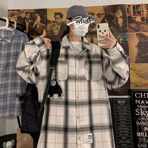 neploha men's casual plaid shirt 2021 woman japanese style oversize shirts long sleeve streetwear male clothing, White;black
neploha men's casual plaid shirt 2021 woman japanese style oversize shirts long sleeve streetwear male clothing, White;black