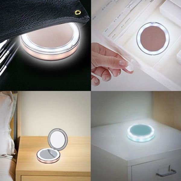 compact mirrors mirror make up light vanity magnifying pocket spiegel portable with led usb charger cosmetic tool