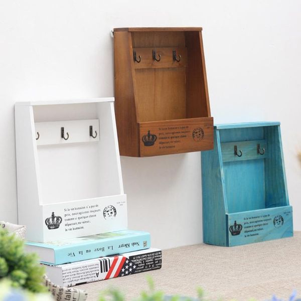 hooks & rails wooden key mail holder wall mounted mail, equipped with 3 and a storage box, sorter organizer box
hooks & rails wooden key mail holder wall mounted mail, equipped with 3 and a storage box, sorter organizer box