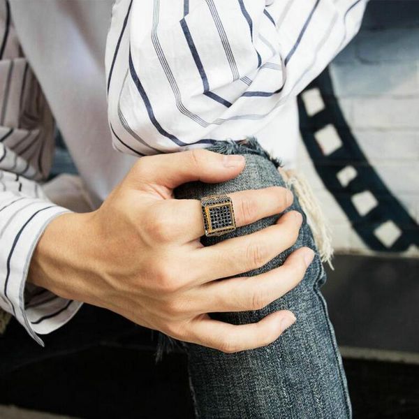 cluster rings men's stainless steel ring hiphop tide brand hip-hop, Golden;silver
cluster rings men's stainless steel ring hiphop tide brand hip-hop, Golden;silver