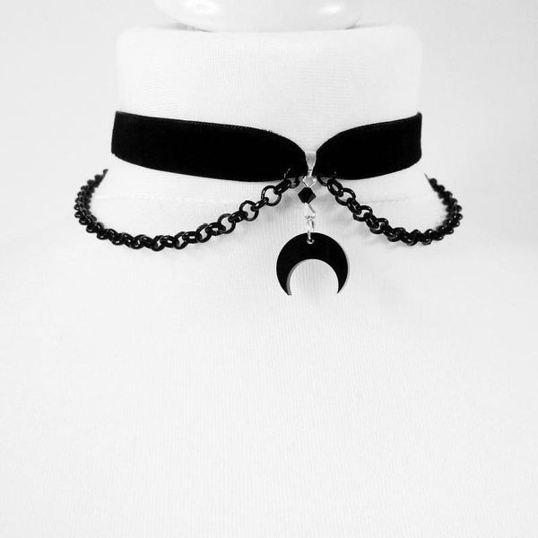 chokers black goth velvet chain crescent moon choker witch necklace pendant punk halloween creativity handmade jewelry gift women gothic, Golden;silver
chokers black goth velvet chain crescent moon choker witch necklace pendant punk halloween creativity handmade jewelry gift women gothic, Golden;silver
