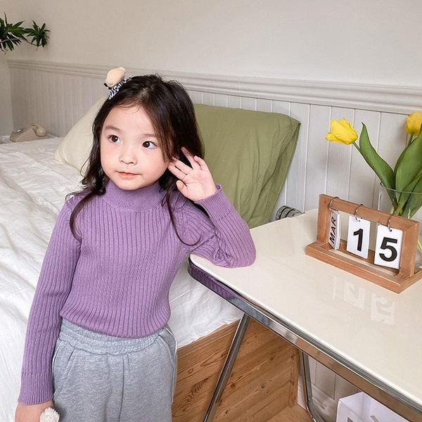 pullover winter children high elastic half collar sweaters girls fashion warm thick casual base knit pullovers, Blue 
pullover winter children high elastic half collar sweaters girls fashion warm thick casual base knit pullovers, Blue