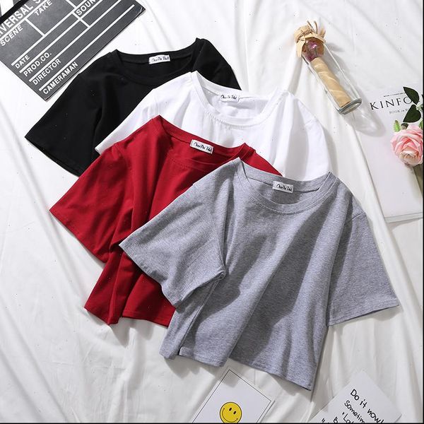 summer women t shirts short sleeve cotton shirt o neck high waist crop tee female casual loose, White
summer women t shirts short sleeve cotton shirt o neck high waist crop tee female casual loose, White