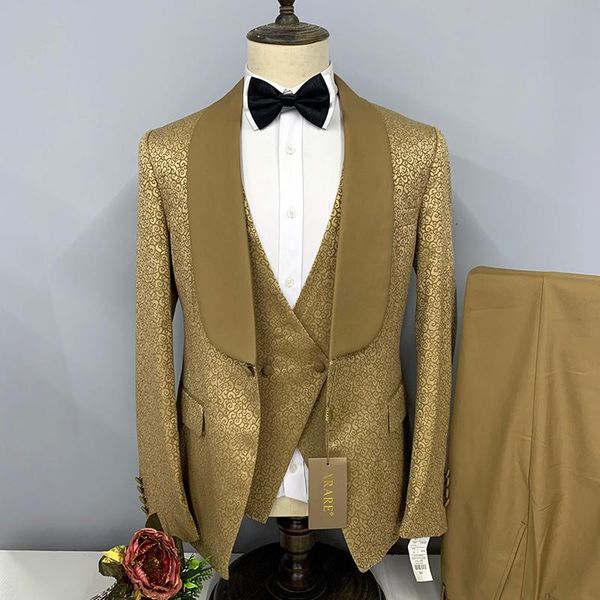 men's suits & blazers three pcs suit clothes banquet slim fit designer classic golden prom tuxedos blazer pants vest set euro size 46-5, White;black
men's suits & blazers three pcs suit clothes banquet slim fit designer classic golden prom tuxedos blazer pants vest set euro size 46-5, White;black