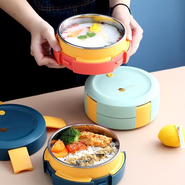 dinnerware sets lunch box stainless steel single layer round container portable buckle thermal bento gift tableware school children
dinnerware sets lunch box stainless steel single layer round container portable buckle thermal bento gift tableware school children