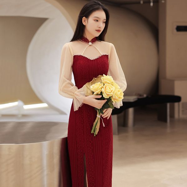 cheongsam toast bride 2021 summer wedding back door engagement dr can wear long sleev at ordinary tim, Black
cheongsam toast bride 2021 summer wedding back door engagement dr can wear long sleev at ordinary tim, Black