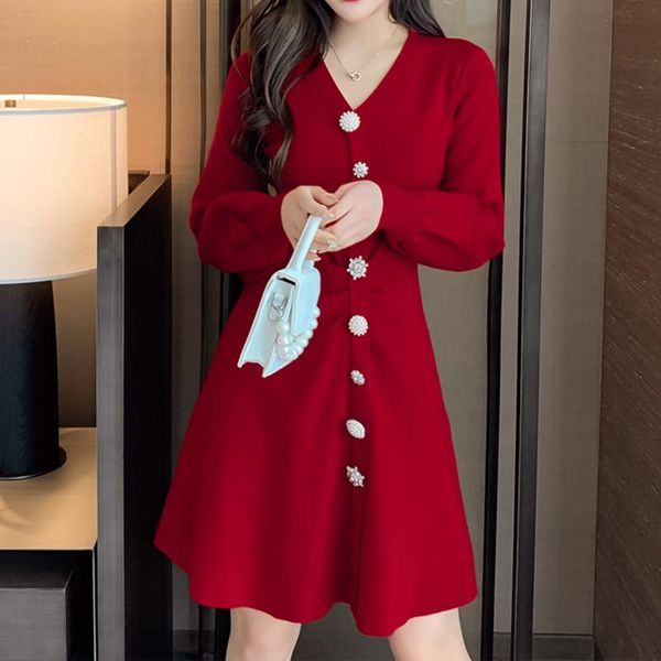 casual dresses 2021 knitted elegant slim party long sleeve winter plus size v neck a line buttons mini women clothing vestidos, Black;gray
casual dresses 2021 knitted elegant slim party long sleeve winter plus size v neck a line buttons mini women clothing vestidos, Black;gray