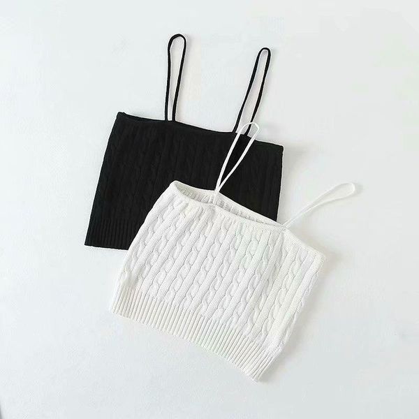 women's tanks & camis 2021 ladies solid color knitted camisole twist knit black white short charming vest ozz9712
women's tanks & camis 2021 ladies solid color knitted camisole twist knit black white short charming vest ozz9712