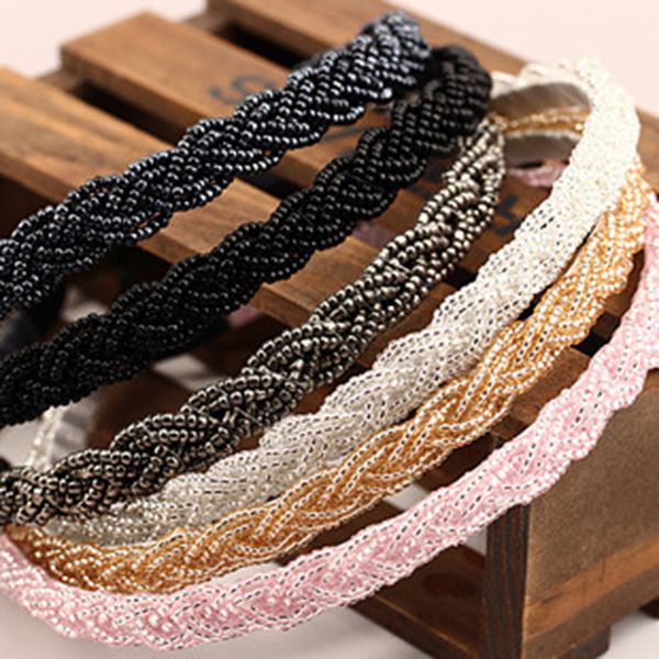 style beaded twist braided hairband thin pearl wide headband fashion exquisite hair accessories headdress batch, Silver
style beaded twist braided hairband thin pearl wide headband fashion exquisite hair accessories headdress batch, Silver