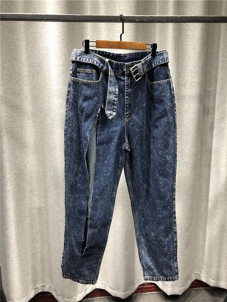 women's jeans fashion and leisure high waist cotton loose straight dark trousers waistband decoration leg opening design, Blue
women's jeans fashion and leisure high waist cotton loose straight dark trousers waistband decoration leg opening design, Blue