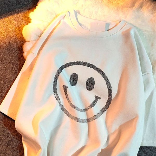 women's t-shirt t shirt short sleeve summer wear 2021 korean inschao heavy industry ironing smile face loose large base coat 9brm, White
women's t-shirt t shirt short sleeve summer wear 2021 korean inschao heavy industry ironing smile face loose large base coat 9brm, White