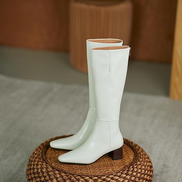 boots mezereon square toe riding equestrian white cow leather thigh high med heel 6 cm fashion winter shoes with zip, Black
boots mezereon square toe riding equestrian white cow leather thigh high med heel 6 cm fashion winter shoes with zip, Black