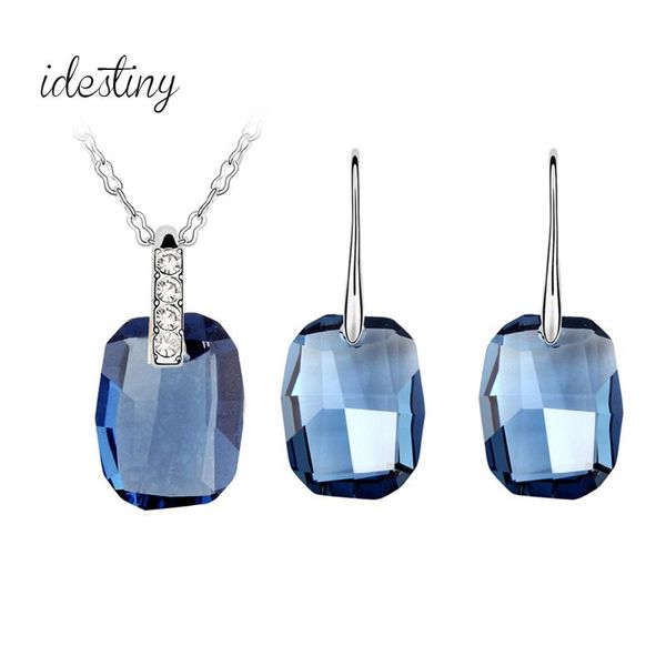 earrings & necklace fashion womens jewellery set made with austrian crystal for girls wedding party geometric pendant and bijoux gift, Silver
earrings & necklace fashion womens jewellery set made with austrian crystal for girls wedding party geometric pendant and bijoux gift, Silver
