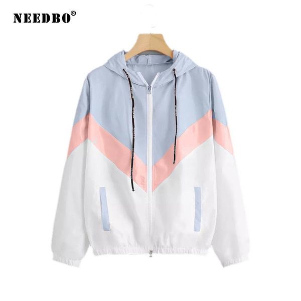 women's jackets needbo hooded jacket patchwork color windbreaker spring autumn coat female casual outwear long sleeves pockets coats, Black;brown
women's jackets needbo hooded jacket patchwork color windbreaker spring autumn coat female casual outwear long sleeves pockets coats, Black;brown