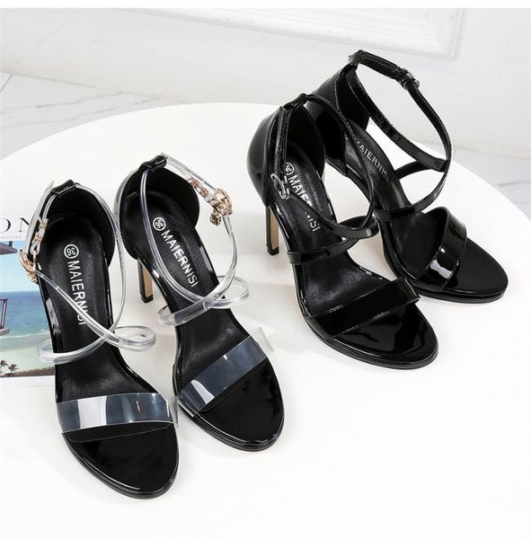 sandals 2021 fashion large size 35-46 high heel all-match, Black