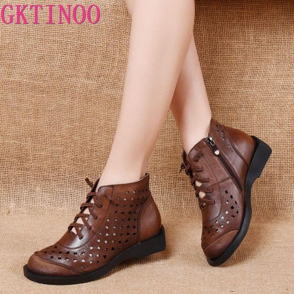 boots gktinoo design summer women soft genuine leather ankle for casual shoes breathable hollow cool woman, Black
boots gktinoo design summer women soft genuine leather ankle for casual shoes breathable hollow cool woman, Black