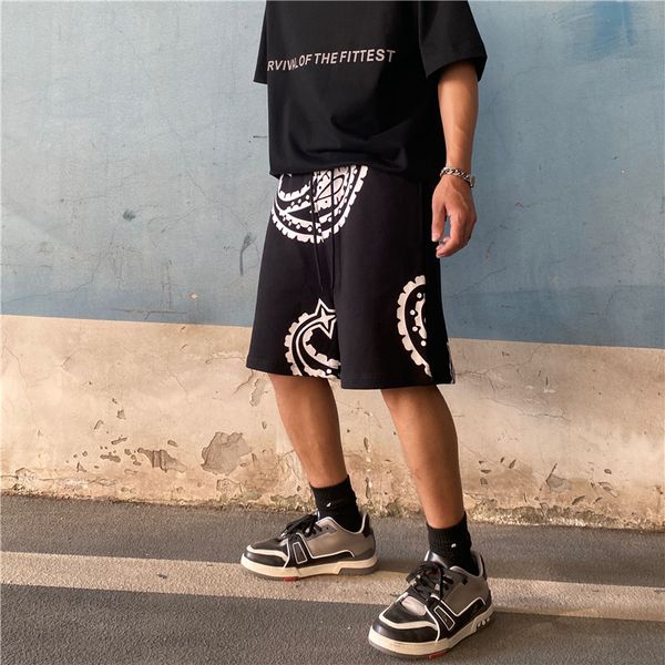 men's shorts high street terry cashew impression casual shorts harajuku retro straight men oversize cotton summer knee length pants, White;black
men's shorts high street terry cashew impression casual shorts harajuku retro straight men oversize cotton summer knee length pants, White;black