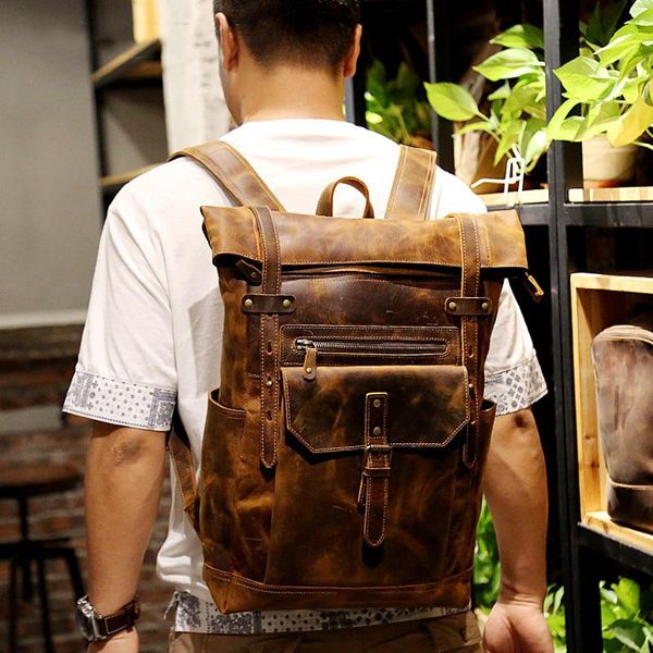 duffel bags 2021 style men's leather backpack vintage fashion men male travel bag lapbagpack for cowhide anti theft
duffel bags 2021 style men's leather backpack vintage fashion men male travel bag lapbagpack for cowhide anti theft