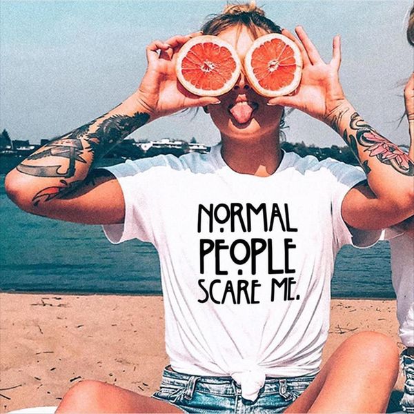 casual white normal people womens scare me printed funny short sleeve summer tumblr camisetas mujer
casual white normal people womens scare me printed funny short sleeve summer tumblr camisetas mujer