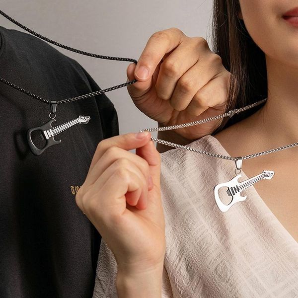 pendant necklaces guitar couples mens stainless steel fashion corkscrew necklace hip hop rock jewelry for neck male accessories, Silver
pendant necklaces guitar couples mens stainless steel fashion corkscrew necklace hip hop rock jewelry for neck male accessories, Silver