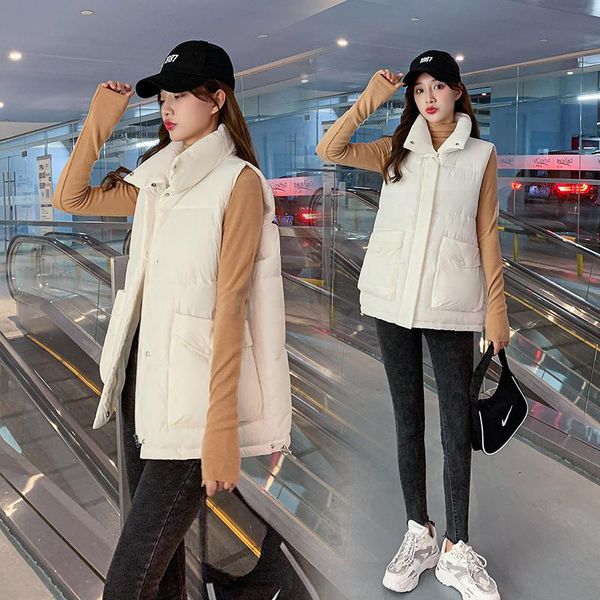 women's vests 2021 winter for women warm coat female vest fashion loose stand-up collar outerwear white, Black;white
women's vests 2021 winter for women warm coat female vest fashion loose stand-up collar outerwear white, Black;white